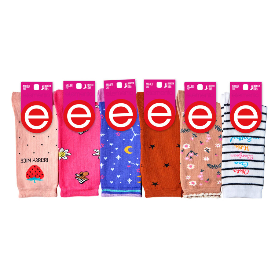 Elemento Art 202 Medias De Mujer Estampada Por Docena