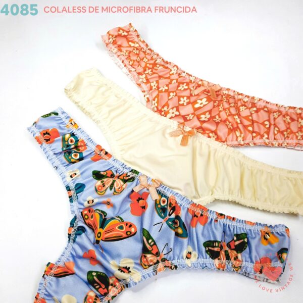 Vintage Art 4085 Pack x3 Colaless Fruncida De Microfibra Estampada