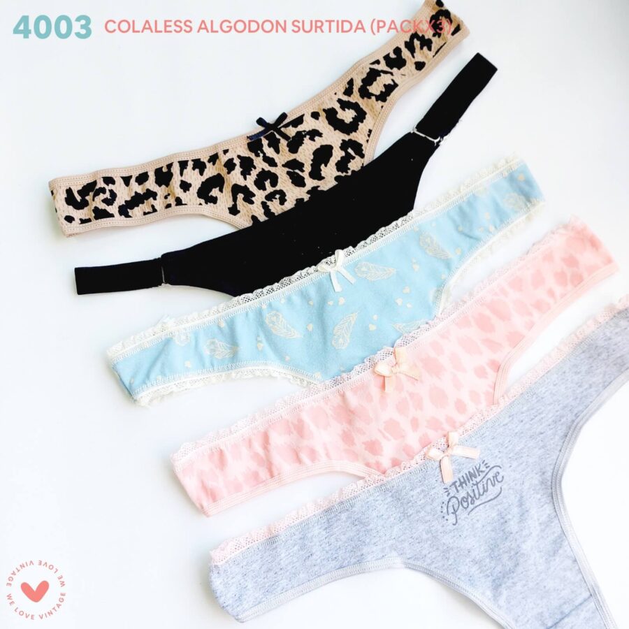 Vintage Art 4003 Pack X3 Colaless De Algodon Surtida