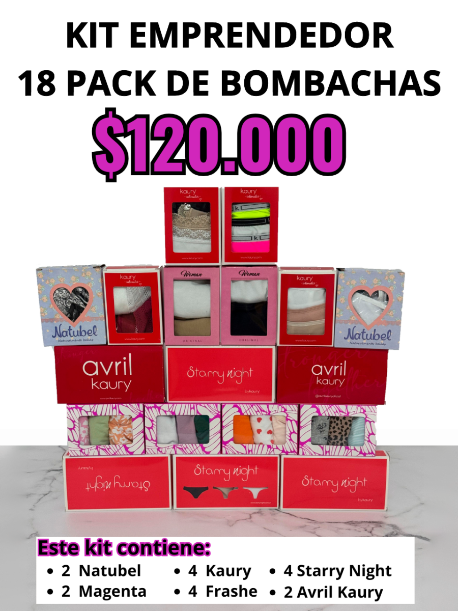 Kit 18 Pack Bombachas