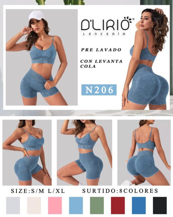 D'lirio Art 206 Conjunto Deportivo Short y Top Push Up