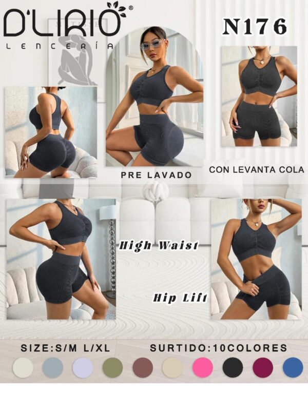 D'lirio Art 176 Conjunto Deportivo Short y Top Push Up