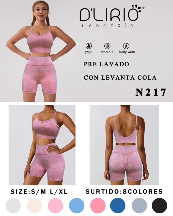 D'lirio Art 217 Conjunto Deportivo Short y Top Push Up