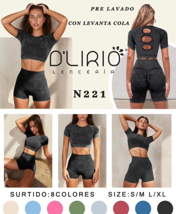D'lirio Art 221 Conjunto Deportivo Short y Top Push Up