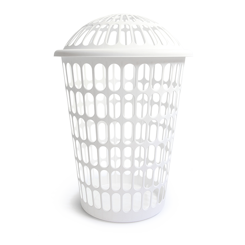 Canasto Calado Para Ropa Alto Con Tapa