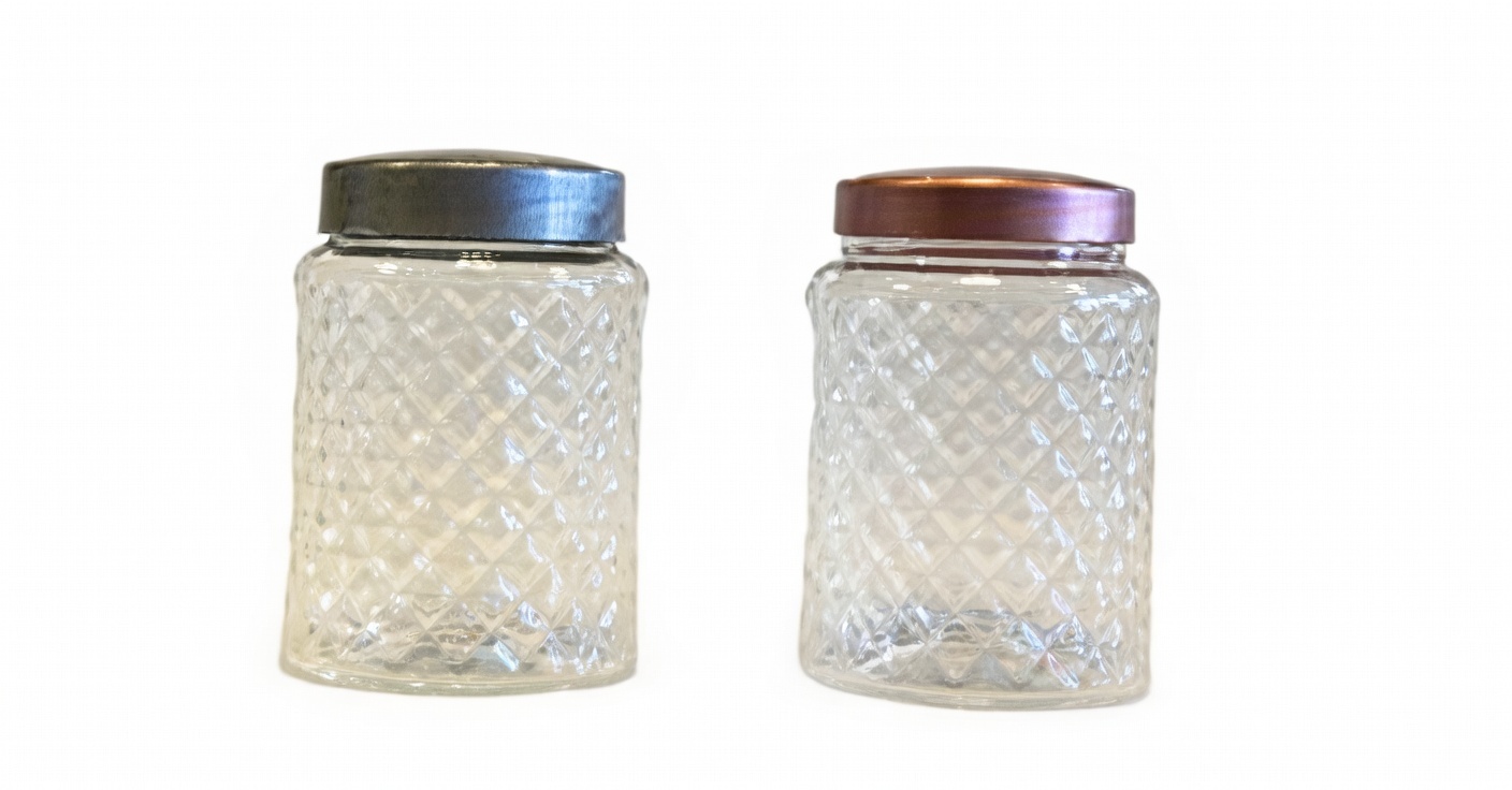 Contenedor Facetado Pet Tapa Simil Metalizada