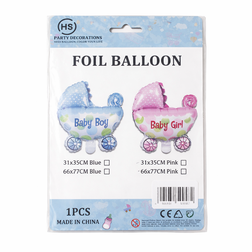 Globo Metalico Coche Bebes