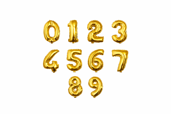 Globo Numero Metalizados Dorado 16" 40cm