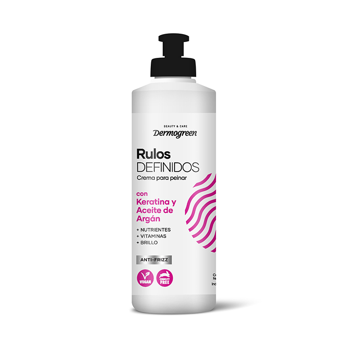 Crema Para Peinar Rulos definidos con Keratina y Aceite de Argan 300 ML