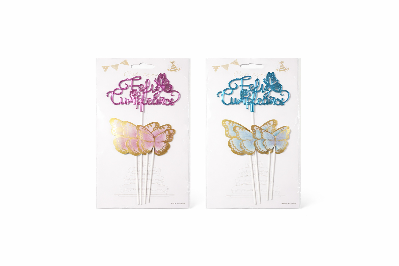 Topper Feliz Cumpleaños Cursiva 3D