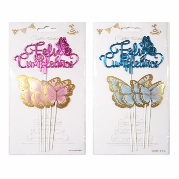 Topper Feliz Cumpleaños Cursiva 3D