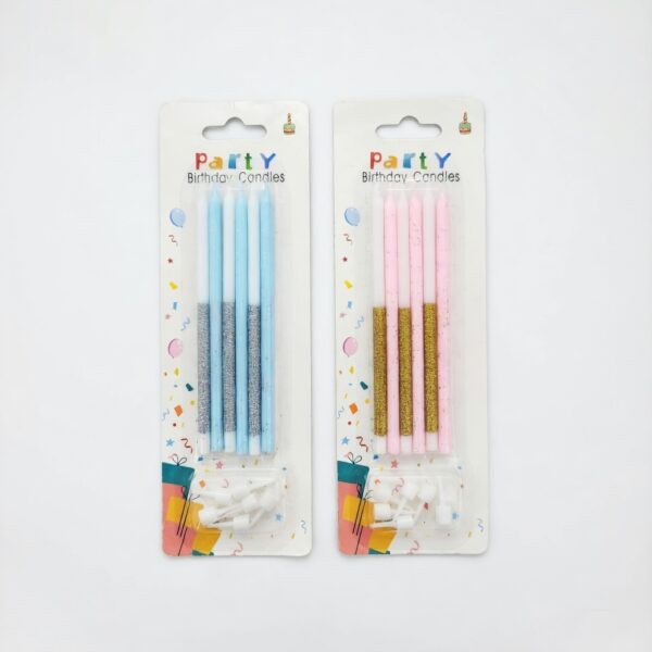 Velas de Cumpleaños Largas con Glitter Decorativas